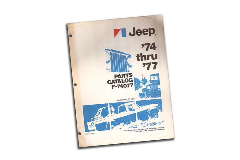 Parts Catalog For 1974 Through 1977  Jeep