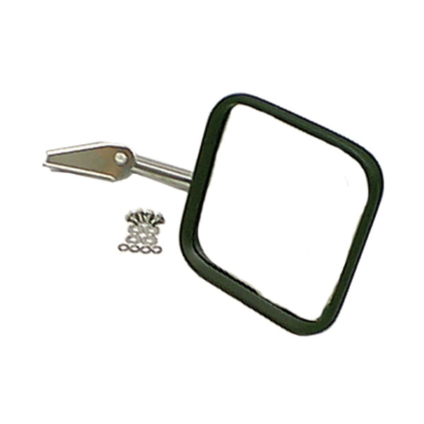 MIRROR & ARM ONLY, RH, STAINLESS, 58-86 CJ WITH CONVEX MIRROR GLASS FOR PASSENGER SIDE
