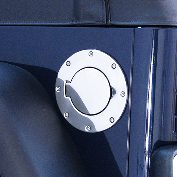 GAS HATCH COVER, STAINLESS, 97-06 WRANGLER