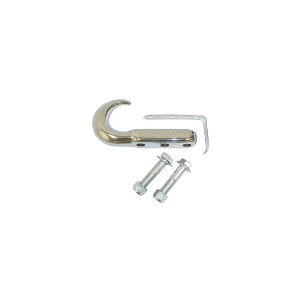 TOW HOOK, 42-06 JEEP CJ & WRANGLER, CHROME (NOT SOLD AS PAIR)