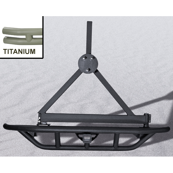 RRC REAR BUMPER WITH TIRE CARRIER, TITANIUM, 87-06 JEEP WRANGLER/UNLIMITED