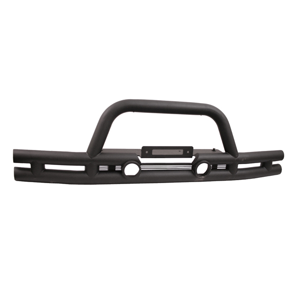 TUBE BUMPER FRONT WITH WINCH MOUNT, RUGGED RIDGE, TEXTURED BLACK JK 07-09