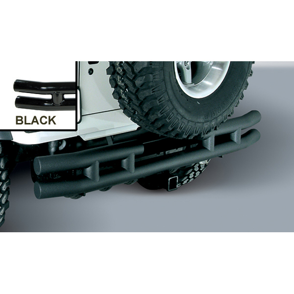 REAR TUBE BUMPER WITH HITCH, BLACK, 87-06 JEEP WRANGLER/UNLIMITED (TWO BOXES)