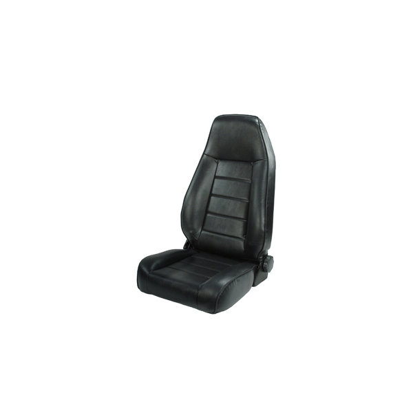 FRONT SEAT, RUGGED RIDGE, FACTORY REPLACEMENT WITH RECLINER, BLACK, 76-02 JEEP CJ & WRANGLER