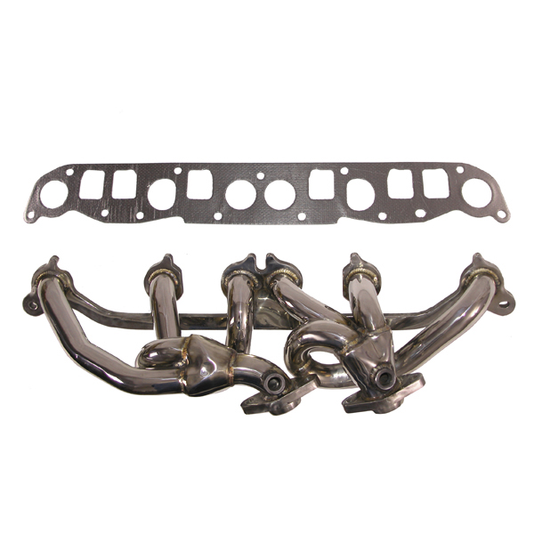 HEADER ASSEMBLY, 00-04 4.0L WRANGLER, INCLUDES MANIFOLD GASKETS, POLISHED STAINLESS