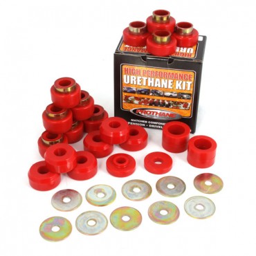 BODY MOUNT KIT, RED, 87-95 (YJ), 22 PIECES