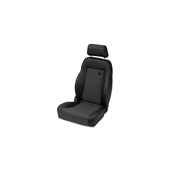 TRAILMAX II PRO RECLINING FRONT SEAT HIGH BACK FABRIC PERMINM BUCKET PASSENGER SIDE BLACK DENIM CJ 76-06