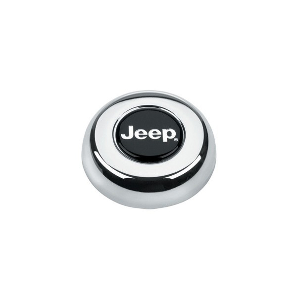 HORN BUTTON CHROME JEEP LOGO FOR GRANT CLASSIC / CHALLENGER STEERING WHEEL