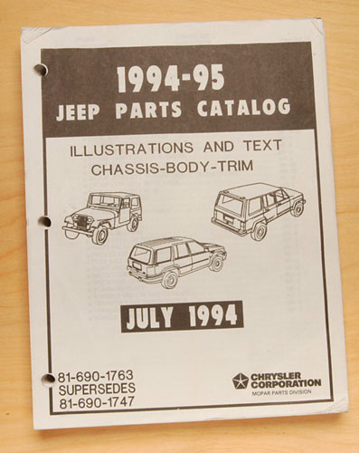 Jeep Parts Catalog 1994-95