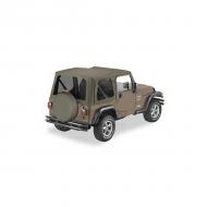BESTOP REPLACE-A-TOP , TJ 03-06, TINTED WINDOWS WITHOUT DOORS KHAKI DIAMOND
If your bows and hardware are in good condition the Replace-a-top may be the solution to a worn and faded softtop. Since Bestop is the supplier to Jeep� (and most others) the Replace-A-Top is the only aftermarket soft top produced using OE specs Jeep� (and most others) the Replace-A-Top is the only aftermarket soft top produced using OE specs and materials. Features no-drill installation, factory-matched colors and heavyduty YYK zippers. Fits only factory bows and hardware. Optional 31% tinted windows available on some models. Two year warranty. Made in the uSA.                    
Replaces: 51193-36
Made in USA
UPC: 804314158668
Label: REP-TOP 03-06 TINTWIN NO DOORS