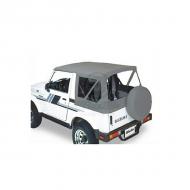 REPLACE-A-TOP, BESTOP, SAMURAI
If your bows and hardware are in good condition the Replace-a-top may be the solution to a worn and faded softtop. Since Bestop is the supplier to Jeep� (and most others) the Replace-A-Top is the only aftermarket soft top produced using OE specs Jeep� (and most others) the Replace-A-Top is the only aftermarket soft top produced using OE specs and materials. Features no-drill installation, factory-matched colors and heavyduty YYK zippers. Fits only factory bows and hardware. Optional 31% tinted windows available on some models. Two year warranty. Made in the uSA.                    
Replaces: 51361-09
Made in USA
UPC: 804314135690
Label: REP-A-TOP, SAMURAI