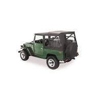 SUPERTOP FJ40 64-84 BLACK DENIM
Supertop kits include hardware, soft top fabric and windows. For unsurpassed appearance and durability, the premium fabric maintains shape in any temperature, is mildew resistant, contains uv inhibitors and is offered in factory original any temperature, is mildew resistant, contains uv inhibitors and is offered in factory original colors. Patented Belt-Rail� attachment system enables fast, easy installation. hardware is chemically treated and powder-coated for rust resistance to ensure long life. Tailgate bar allows you to open the tailgate without opening the rear window for trouble-free access. heavy-duty molded tooth zippers allow for easy window installation and removal. Sealed seams mean  water-tight protection. Industrial strength thread ensures durable soft top construction. Replaceable heat-sealed windows meet U.S. and Europe regulations.            
Replaces: 51464-15
Made in USA
UPC: 804314136017
Label: SUPERTOP FJ40 64-84 B-DEN F9