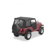 SUPERTOP 76-83 CJ5, BLACK DENIM
Supertop kits include hardware, soft top fabric and windows. For unsurpassed appearance and durability, the premium fabric maintains shape in any temperature, is mildew resistant, contains uv inhibitors and is offered in factory original any temperature, is mildew resistant, contains uv inhibitors and is offered in factory original colors. Patented Belt-Rail� attachment system enables fast, easy installation. hardware is chemically treated and powder-coated for rust resistance to ensure long life. Tailgate bar allows you to open the tailgate without opening the rear window for trouble-free access. heavy-duty molded tooth zippers allow for easy window installation and removal. Sealed seams mean  water-tight protection. Industrial strength thread ensures durable soft top construction. Replaceable heat-sealed windows meet U.S. and Europe regulations.            
Replaces: 51597-15
Made in USA
UPC: 804314136154
Label: SUPERTOP 76-83 5, BLK-DEN
