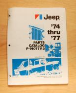 Parts Catalog for 1974 through 1977 AMC Jeep Revision # 2 This is an original. Not a replica
